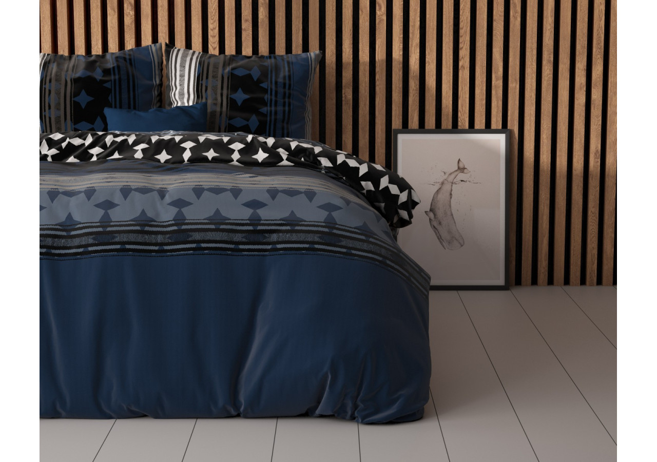 Housse de couette Scanda Navy - 240 x 220 cm - 14022220 - Sleeptime