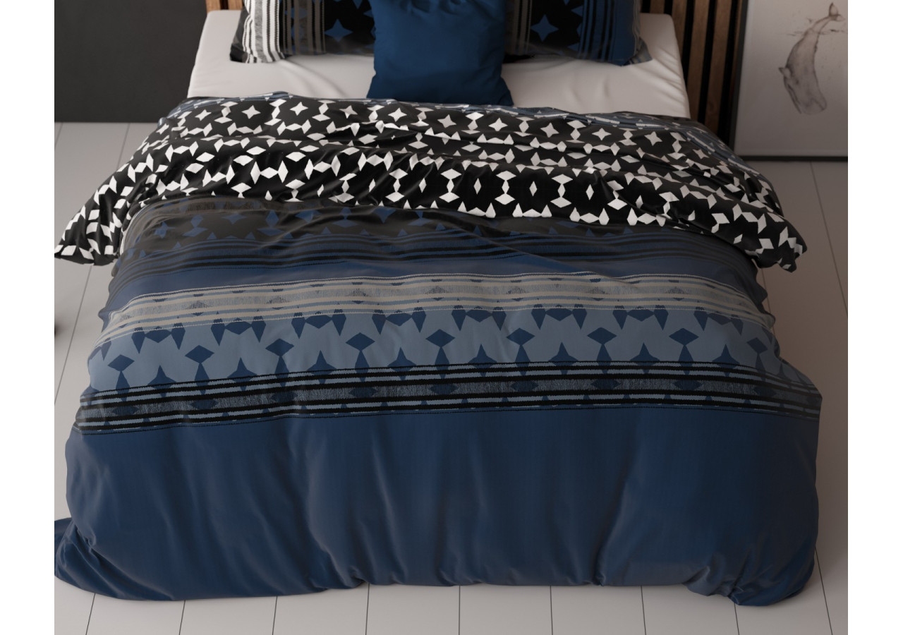 Housse de couette Scanda Navy - 240 x 220 cm - 14022220 - Sleeptime