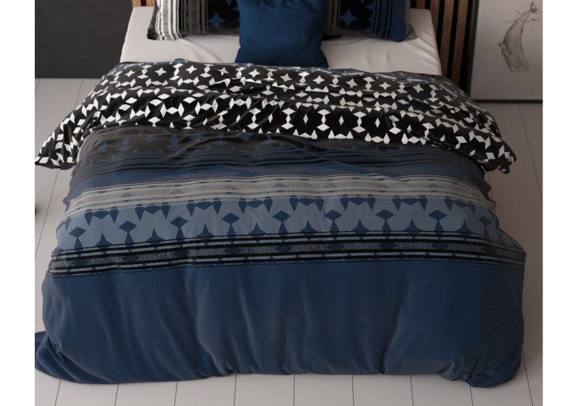 Housse de couette Scanda Navy - 240 x 220 cm - 14022220 - Sleeptime