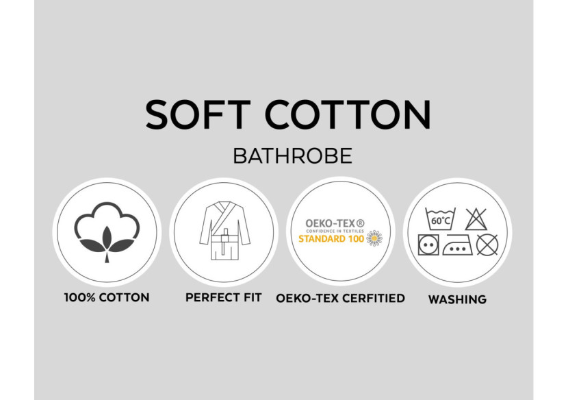 Peignoir en Terry Doux Antracite - Taille S-M - 15023699 - Dreamhouse