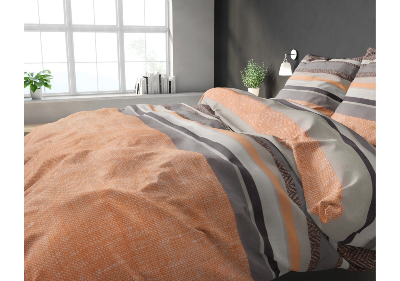 Housse de Couette Sonta Orange 200 x 220 - Luxe et Confort - 15029945 - Sleeptime