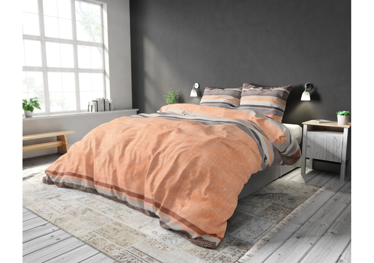 Housse de Couette Sonta Orange 200 x 220 - Luxe et Confort - 15029945 - Sleeptime