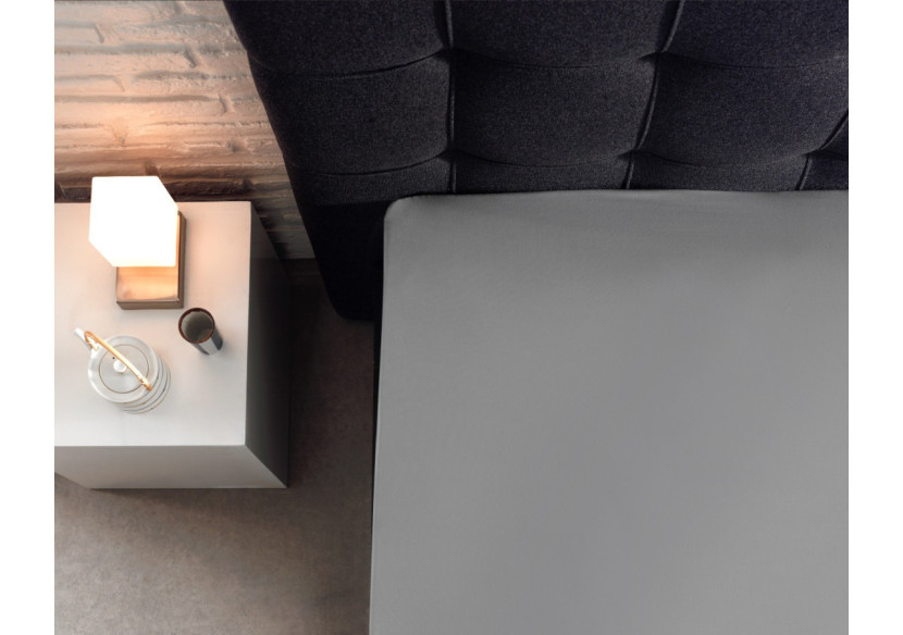 Housse de matelas Splittopper - Coton percale Gris 160 x 200 - 12010414 - Dreamhouse