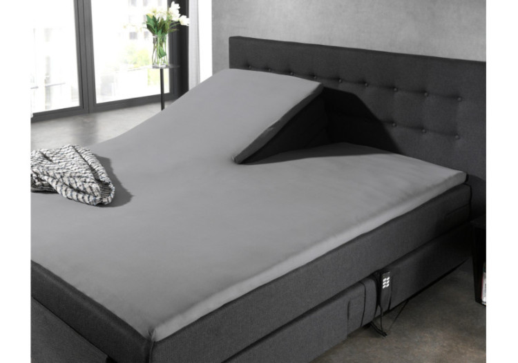 Housse de Matelas Splittopper - Coton Percale Gris 180 x 210 cm - 12010418 - Dreamhouse