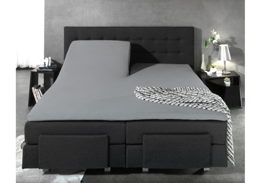 Housse de Matelas Splittopper - Coton Percale Gris 180 x 210 cm - 12010418 - Dreamhouse