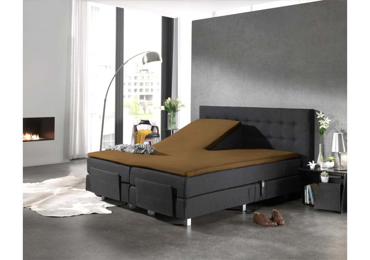 Housse de Matelas Splittopper - 100% Percal Coton Taupe 180 x 220 cm - 12010412 - Dreamhouse