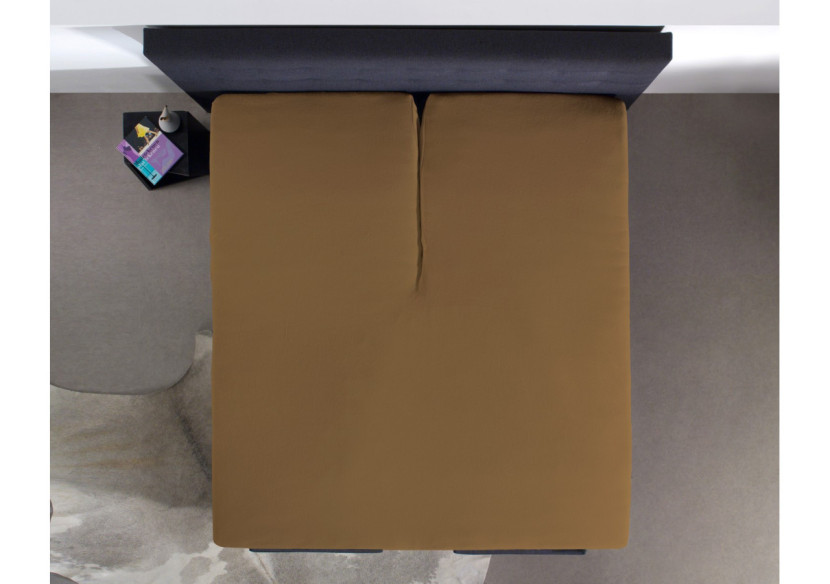 Housse de Matelas Splittopper - 100% Percal Coton Taupe 180 x 210 cm - 12010411 - Dreamhouse