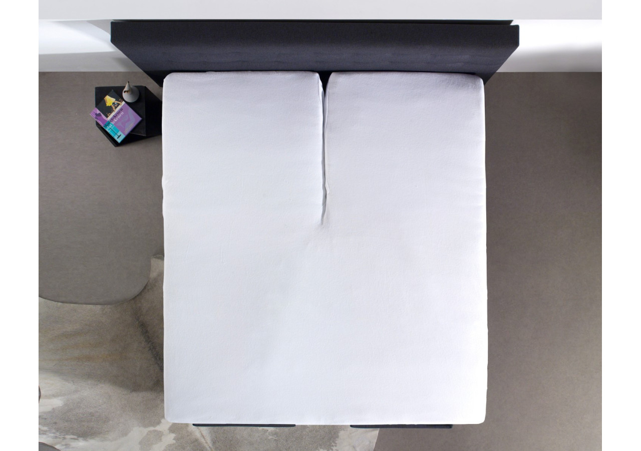 Housse de Matelas Splittopper - 100% Percal Coton Blanc 160 x 210 cm - 12010086 - Dreamhouse