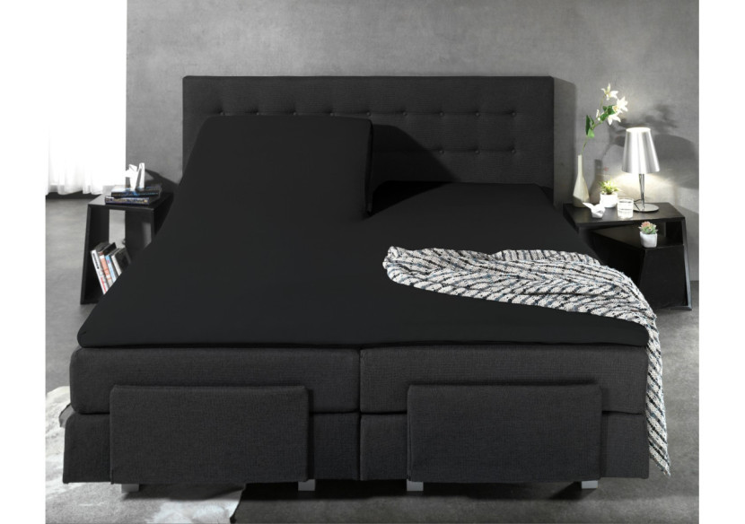 Housse de Matelas Splittopper - Coton Noir 160 x 200 cm - 12010421 - Dreamhouse