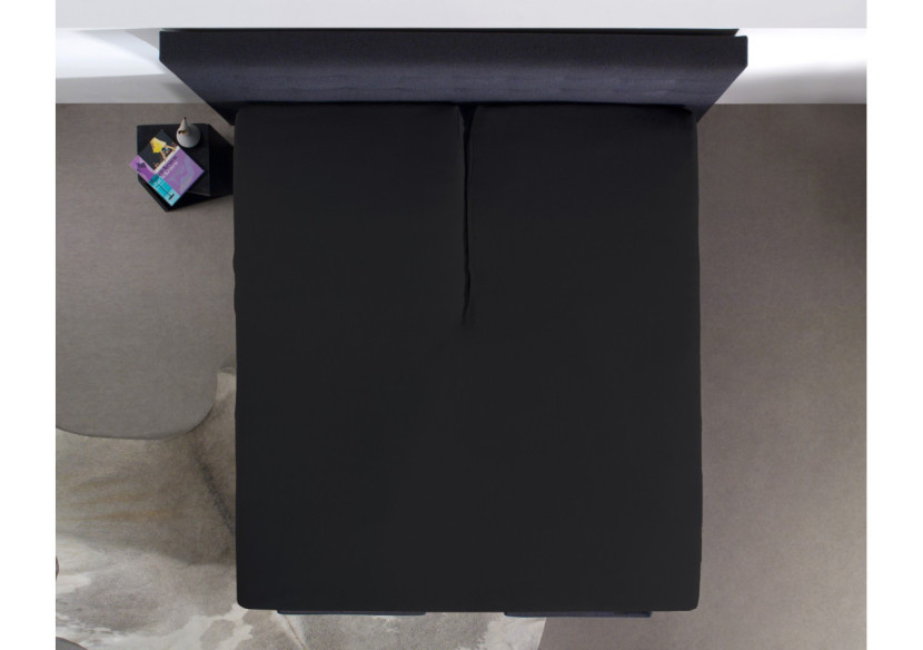 Housse de Matelas Splittopper - Coton Noir 160 x 220 cm - 12010423 - Dreamhouse