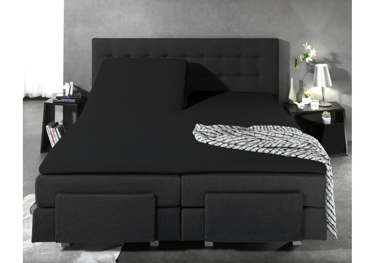 Housse de Matelas Splittopper - Coton Noir 160 x 210 cm - 12010422 - Dreamhouse