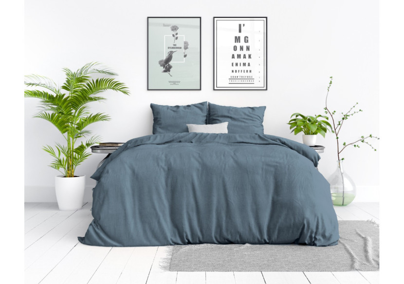 Housse de Couette Bleue - 135 x 200 cm en Coton 100% - 17014924 - Dreamhouse