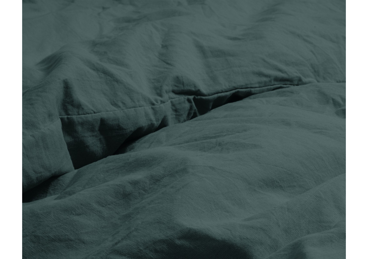 Housse de Couette Stone Washed Vert Foncé - 135 x 200 cm en Coton 100% - 17014930 - Dreamhouse