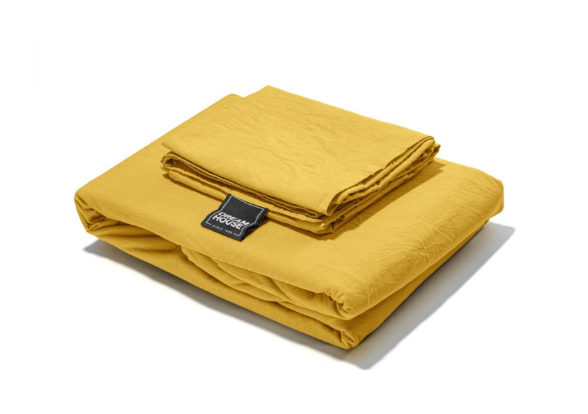 Housse de couette Stone Washed Moutarde - 200 x 220 cm en coton - 15020916 - Dreamhouse