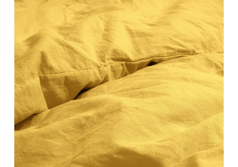 Housse de couette Stone Washed Moutarde - 140 x 220 cm en coton doux - 15020915 - Dreamhouse