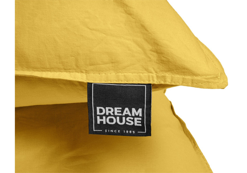 Housse de couette Stone Washed Moutarde - 140 x 220 cm en coton doux - 15020915 - Dreamhouse