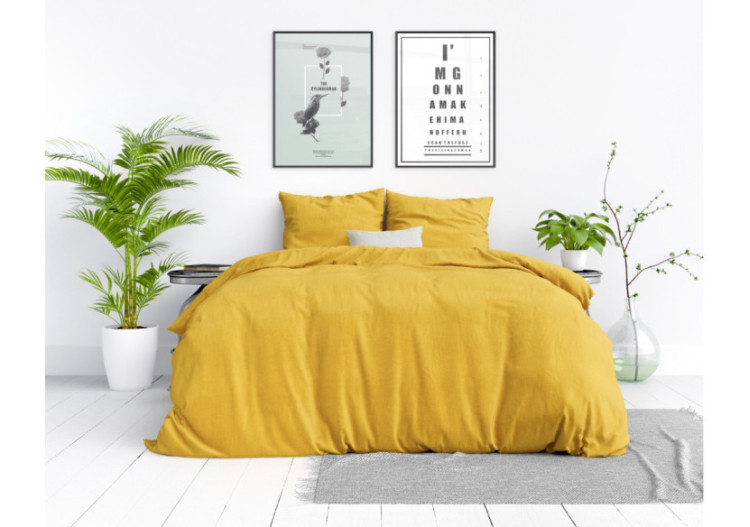 Housse de couette Stone Washed Moutarde - 135 x 200 cm en coton doux - 17014926 - Dreamhouse 2