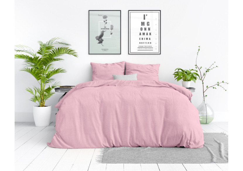 Housse de couette Stone Washed Rose - 140 x 220 cm en coton doux - 15020918 - Dreamhouse