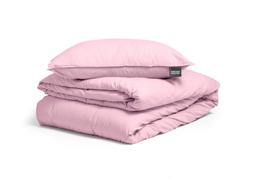 Housse de couette Stone Washed Rose - 140 x 220 cm en coton doux - 15020918 - Dreamhouse