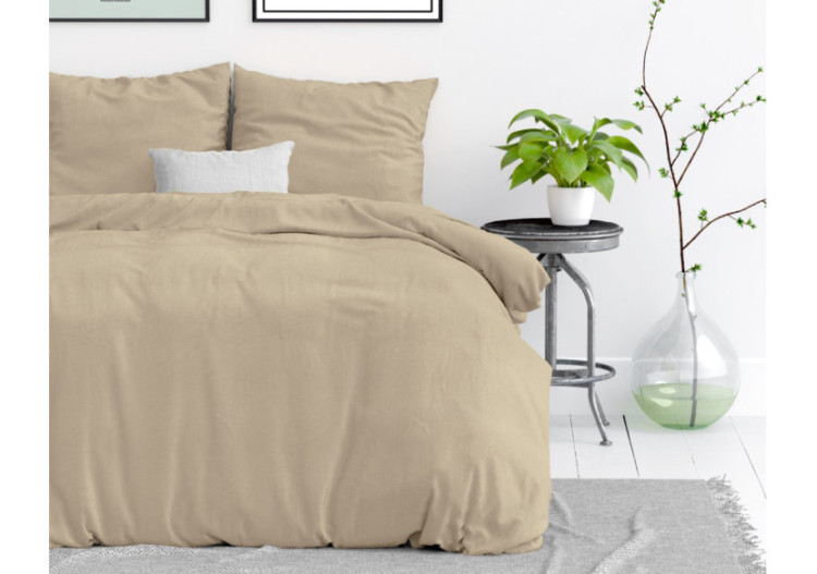 Housse de Couette Stone Washed Sable - 140 x 220 cm en Coton - 17014913 - Dreamhouse