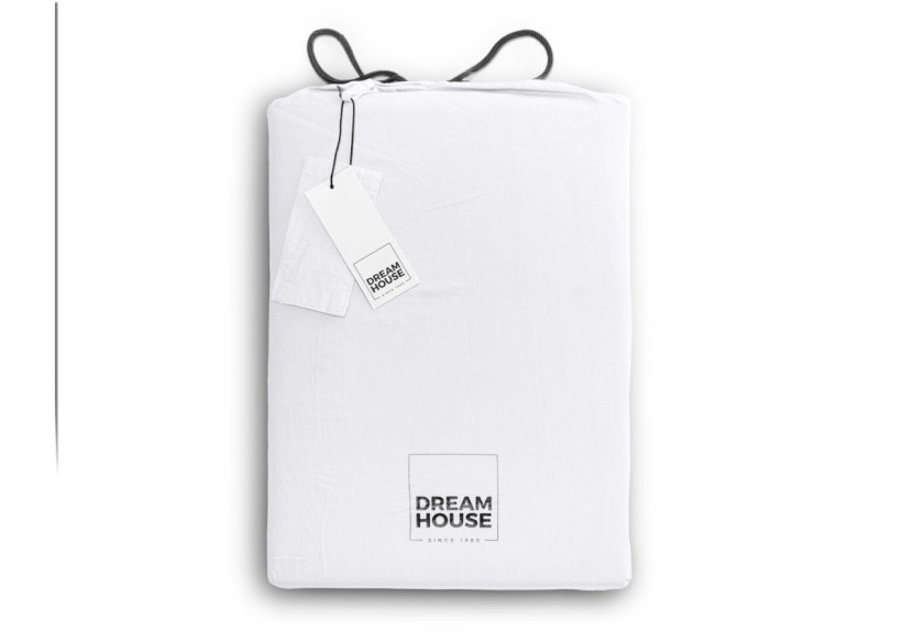 Housse de Couette Stone Washed Blanc - 135 x 200 cm en Coton Premium - 17014927 - Dreamhouse