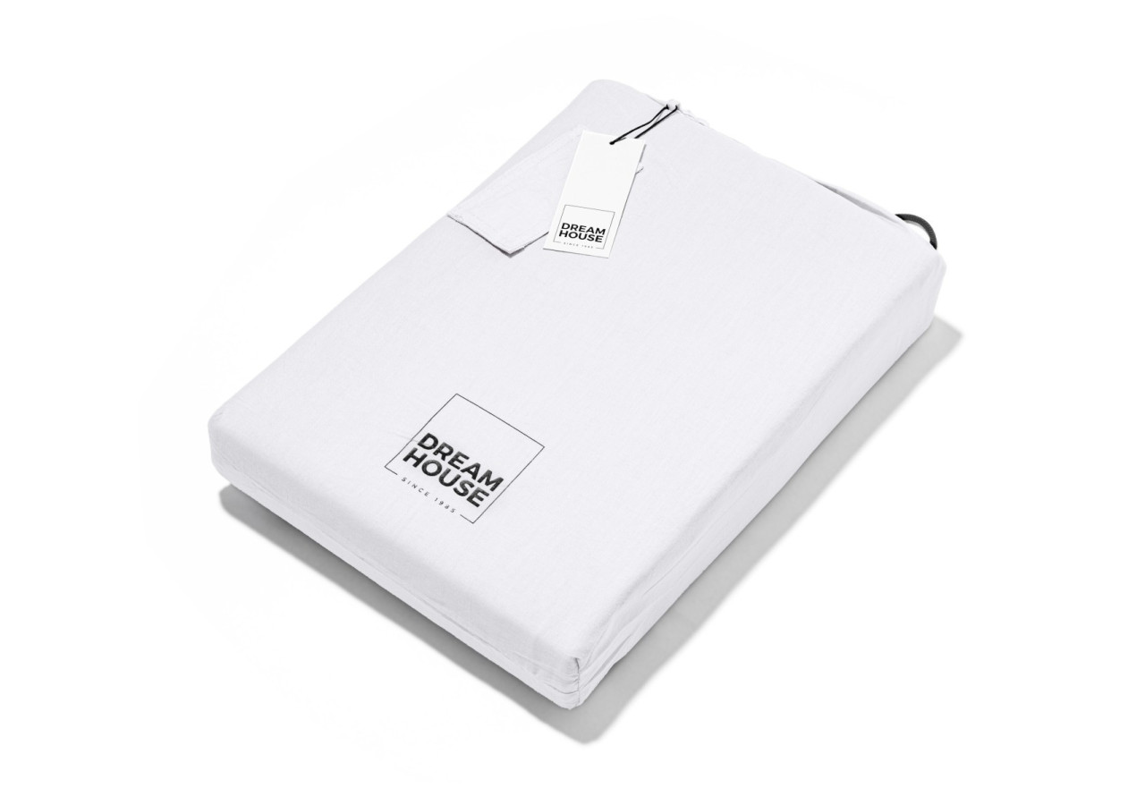 Housse de Couette Stone Washed Blanc - 135 x 200 cm en Coton Premium - 17014927 - Dreamhouse