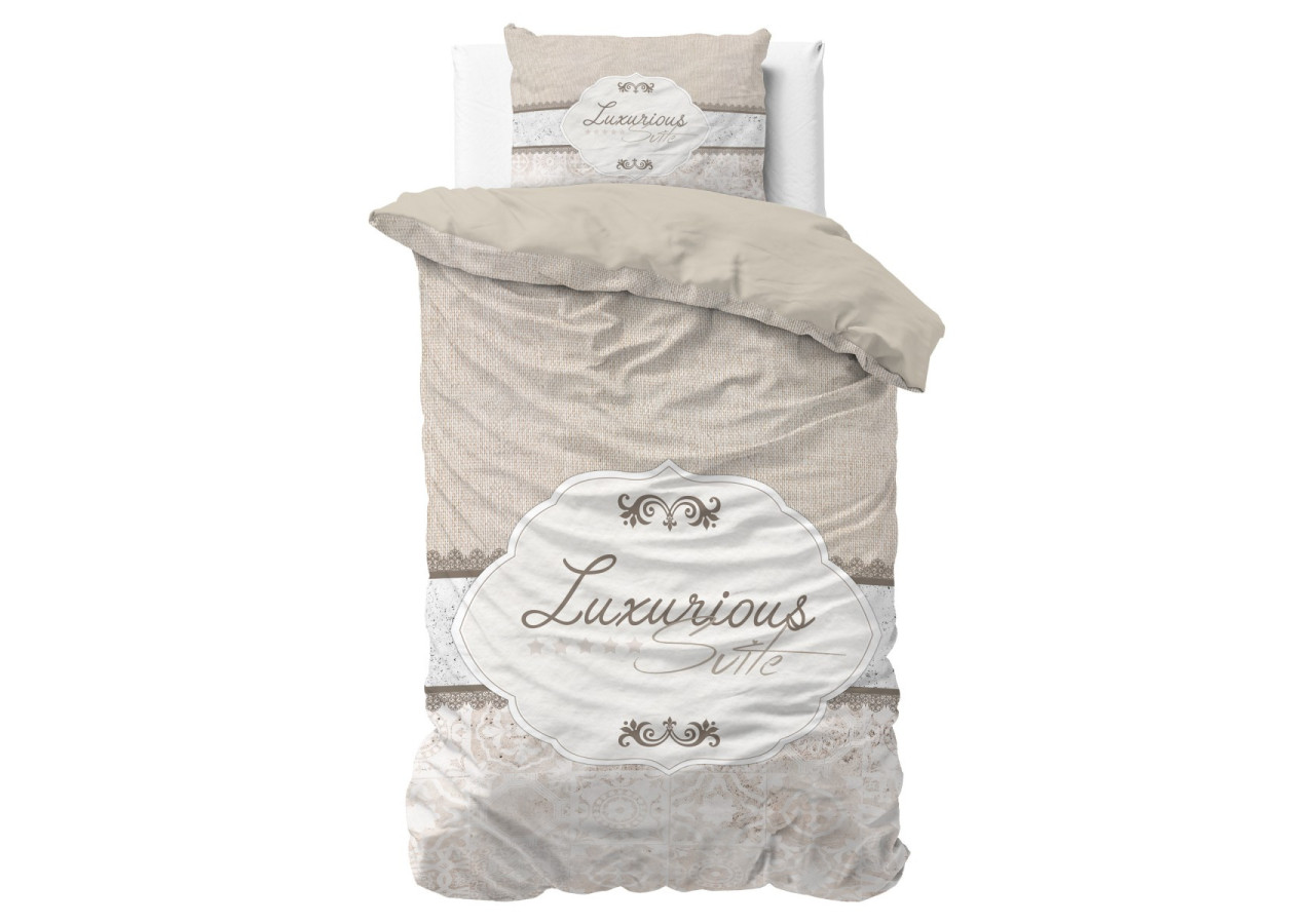 Housse de Couette Suite 2 Taupe - 155 x 200 cm, Microfibre - 14023166 - Dreamhouse