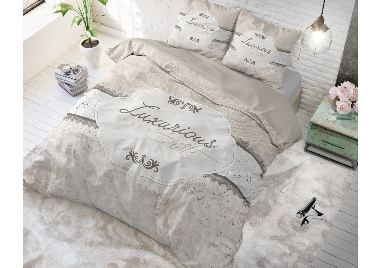 Housse de Couette Suite 2 Taupe - 155 x 200 cm, Microfibre - 14023166 - Dreamhouse