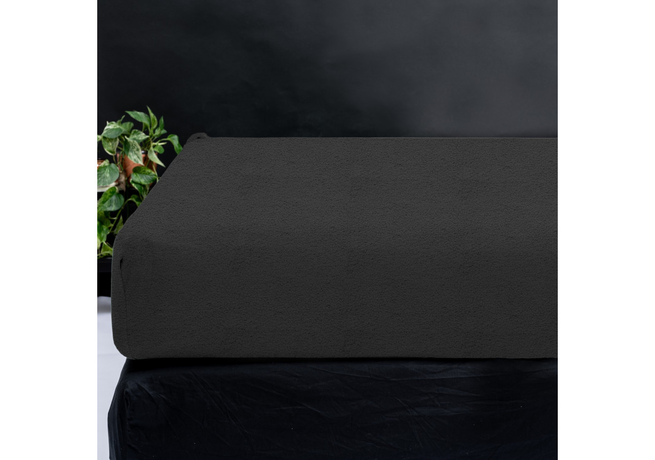 Housse de Matelas Teddy Antracite - 90 x 200 cm en Teddystof Doux - 17017210 - Sleeptime