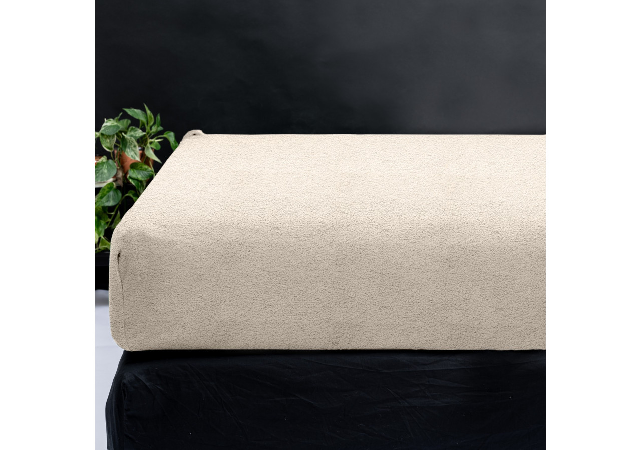 Housse de matelas Teddy - Douceur Crème 140 x 200 cm - 17017215 - Sleeptime