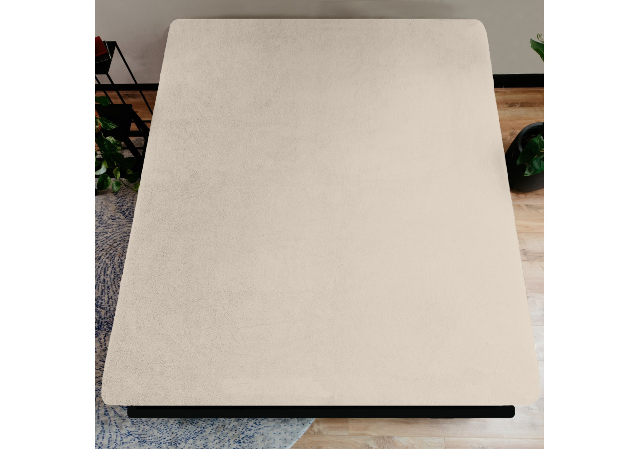 Housse de matelas Teddy - Douceur Crème 140 x 200 cm - 17017215 - Sleeptime