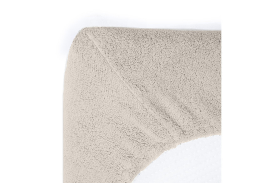 Housse de matelas Teddy - Douceur Crème 140 x 200 cm - 17017215 - Sleeptime