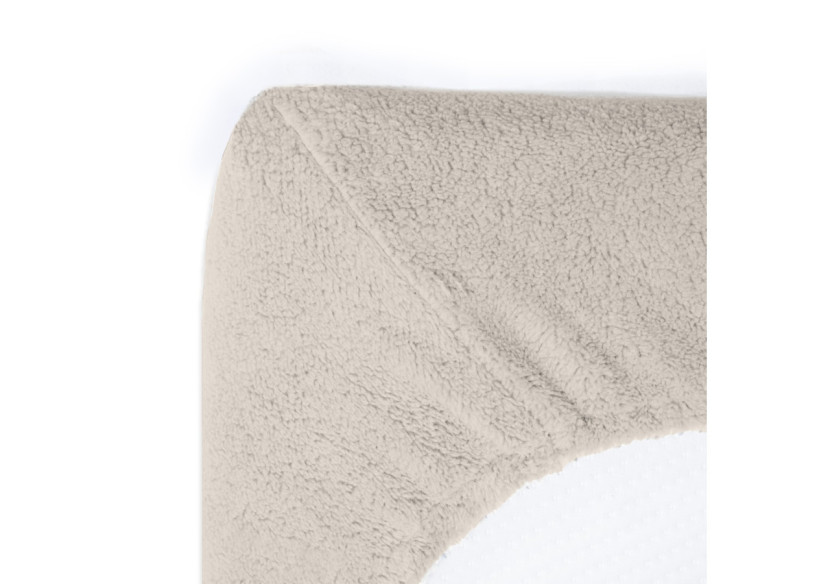 Housse de matelas Teddy - Douceur Crème 160 x 200 cm - 17017216 - Sleeptime
