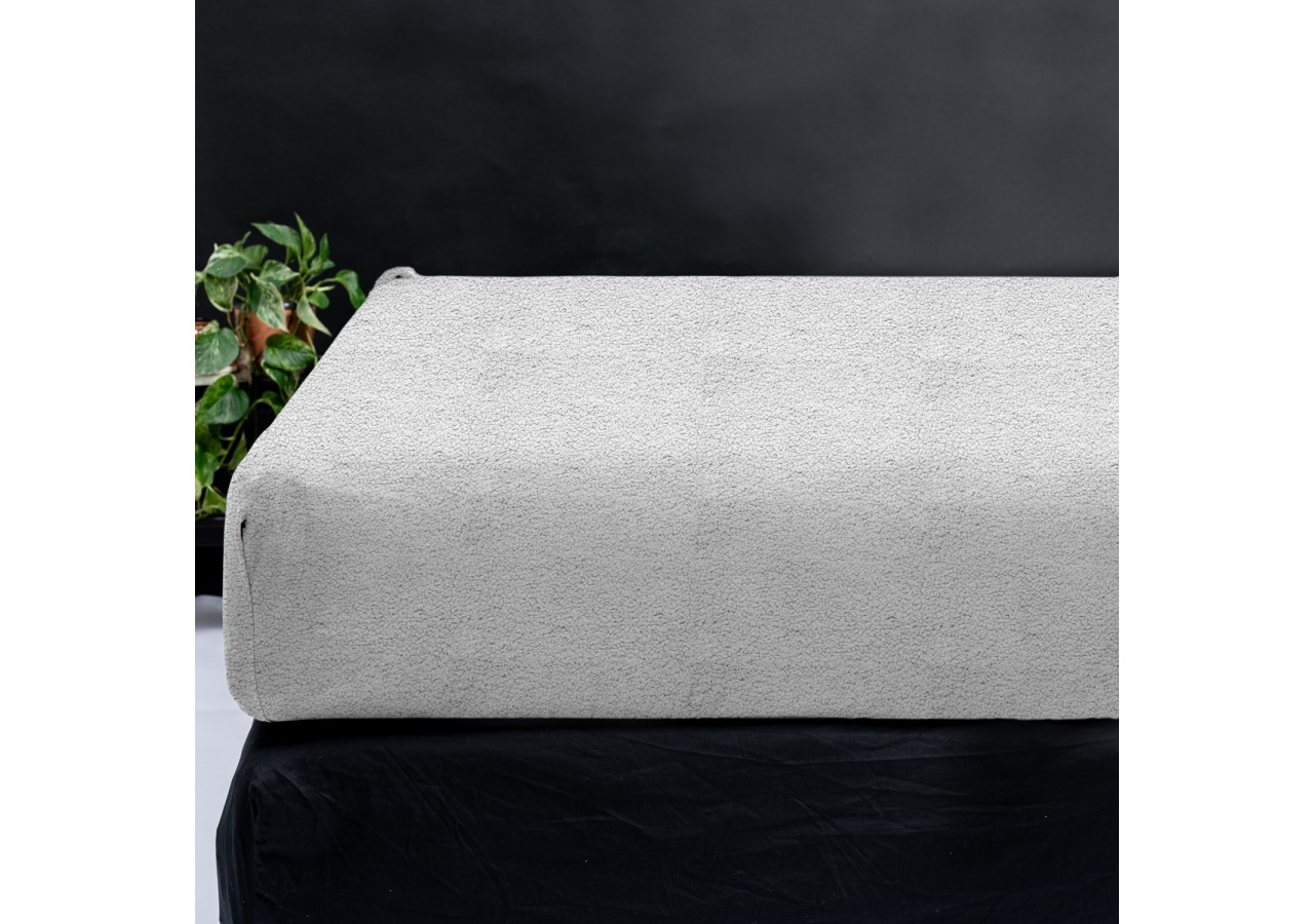 Housse de Matelas en Teddy Grise - 140 x 200 cm, Confort Optimal - 17017207 - Sleeptime