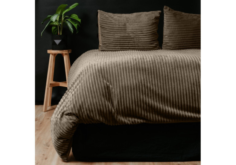 Rib Teddy Taupe 200 x 200/220