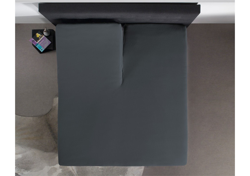 Splittopper Jersey Hoeslaken Antraciet 180 x 200