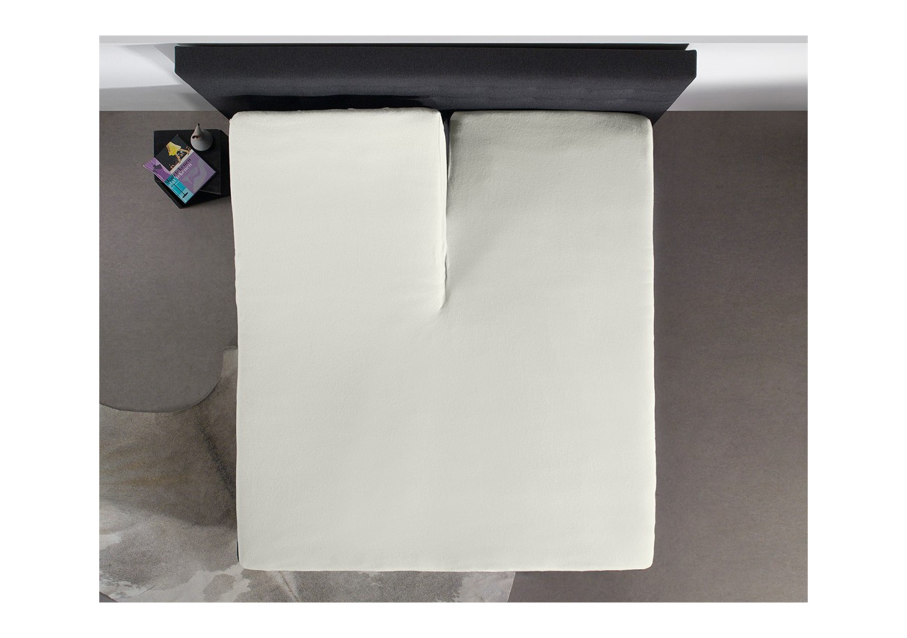Splittopper Jersey Hoeslaken Creme 180 x 200