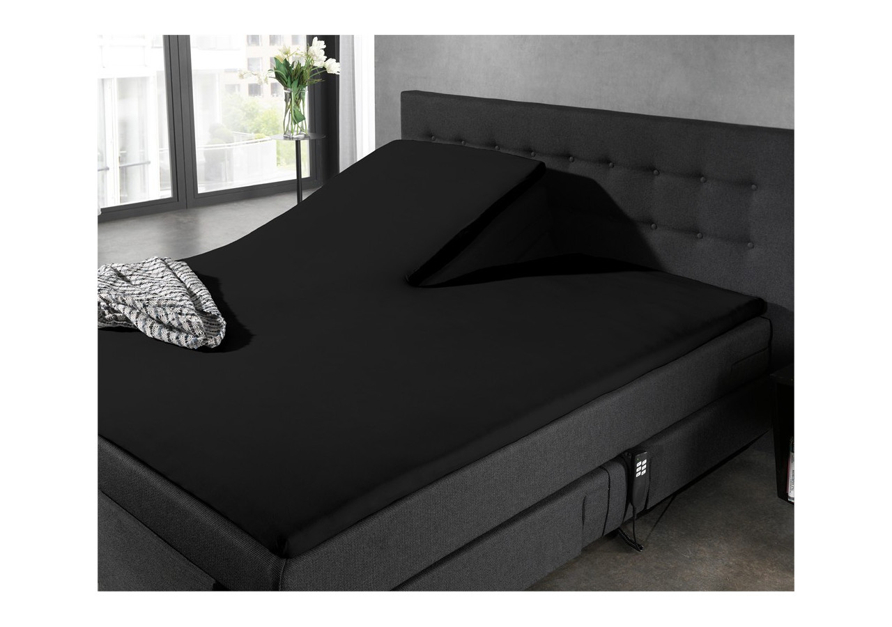 Splittopper Jersey Hoeslaken Zwart 160 x 200