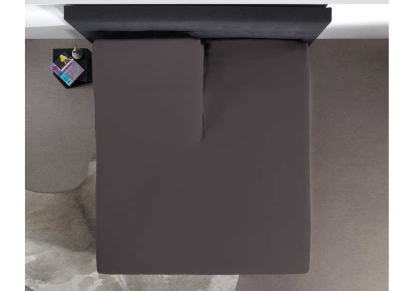 Splittopper Katoen Hoeslaken Antraciet 140 x 200