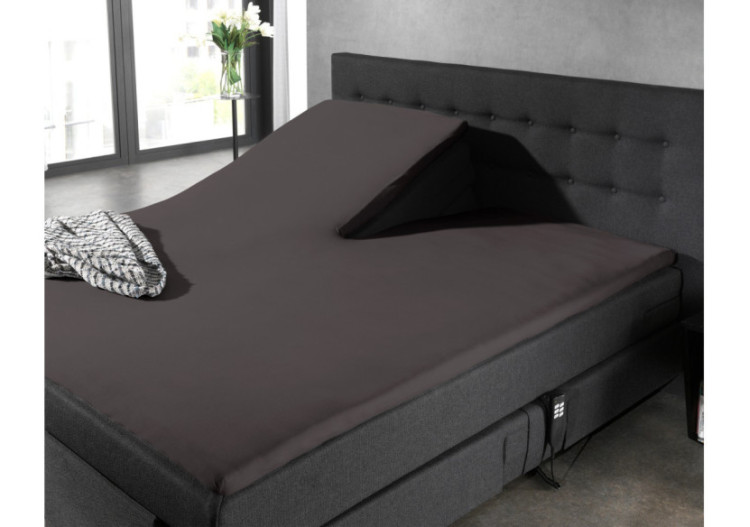 Splittopper Katoen Hoeslaken Antraciet 180 x 220