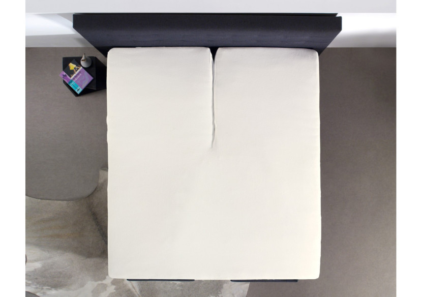 Splittopper Katoen Hoeslaken Creme 160 x 210