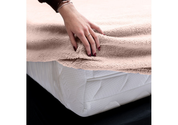 Housse de matelas Teddy - Rose 180 x 200 cm, chaleur et douceur - 17019187 - Sleeptime