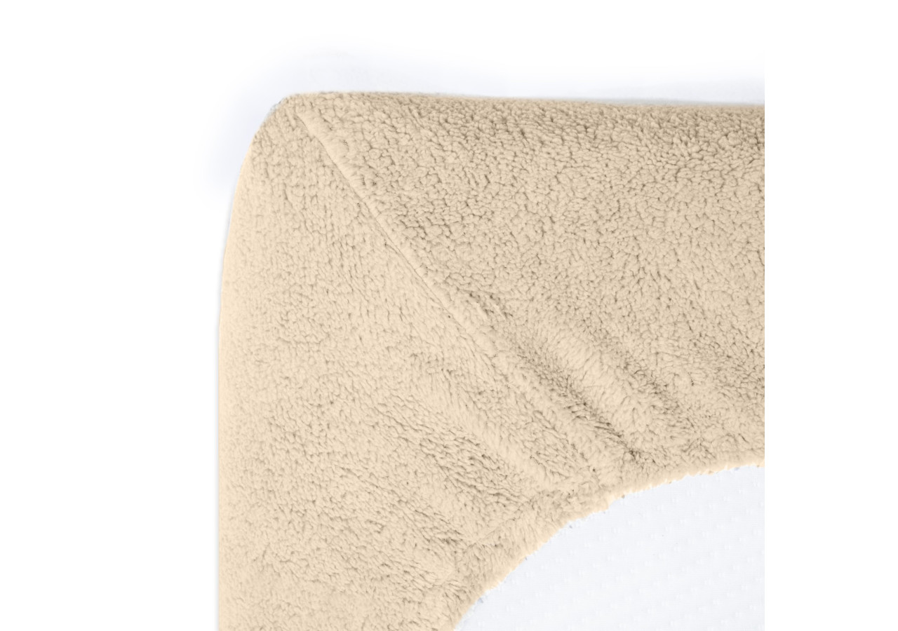 Housse de matelas Teddy - Taupe 160 x 200 cm, douce et chaleureuse - 17017204 - Sleeptime