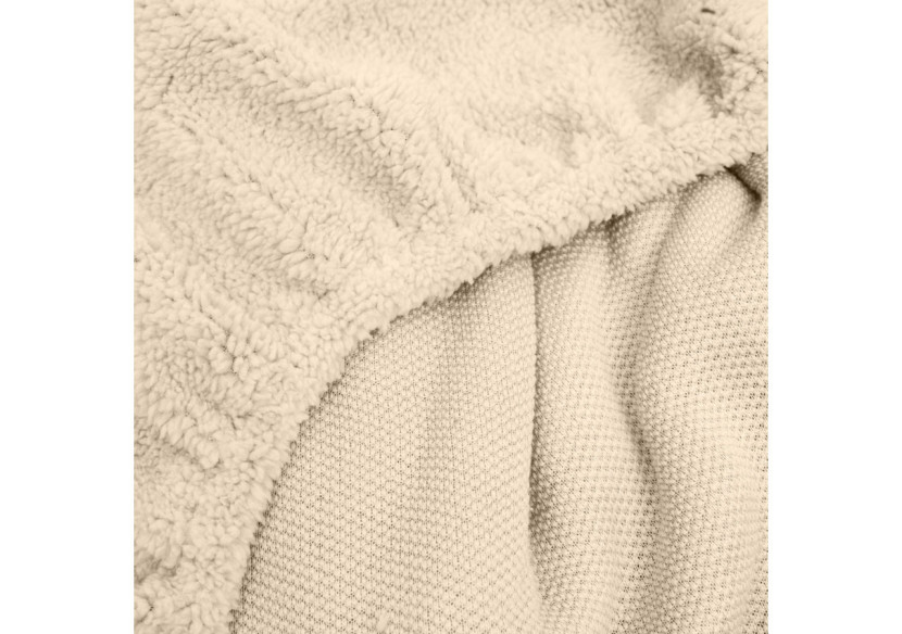 Housse de matelas Teddy - Taupe 160 x 200 cm, douce et chaleureuse - 17017204 - Sleeptime