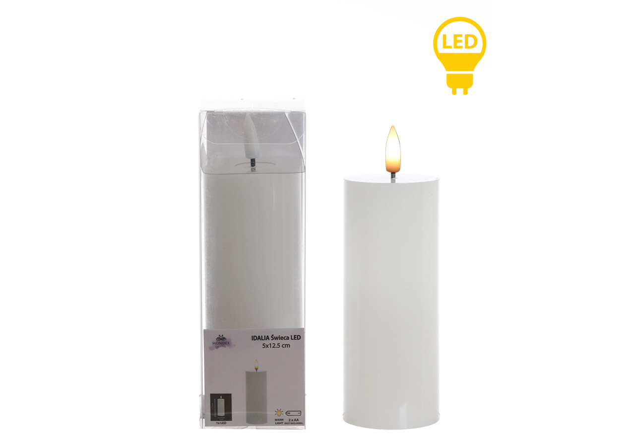 Bougie LED IDALIA - 5 x 16 cm, ambiance chaleureuse - HTYT4610 - Mondex
