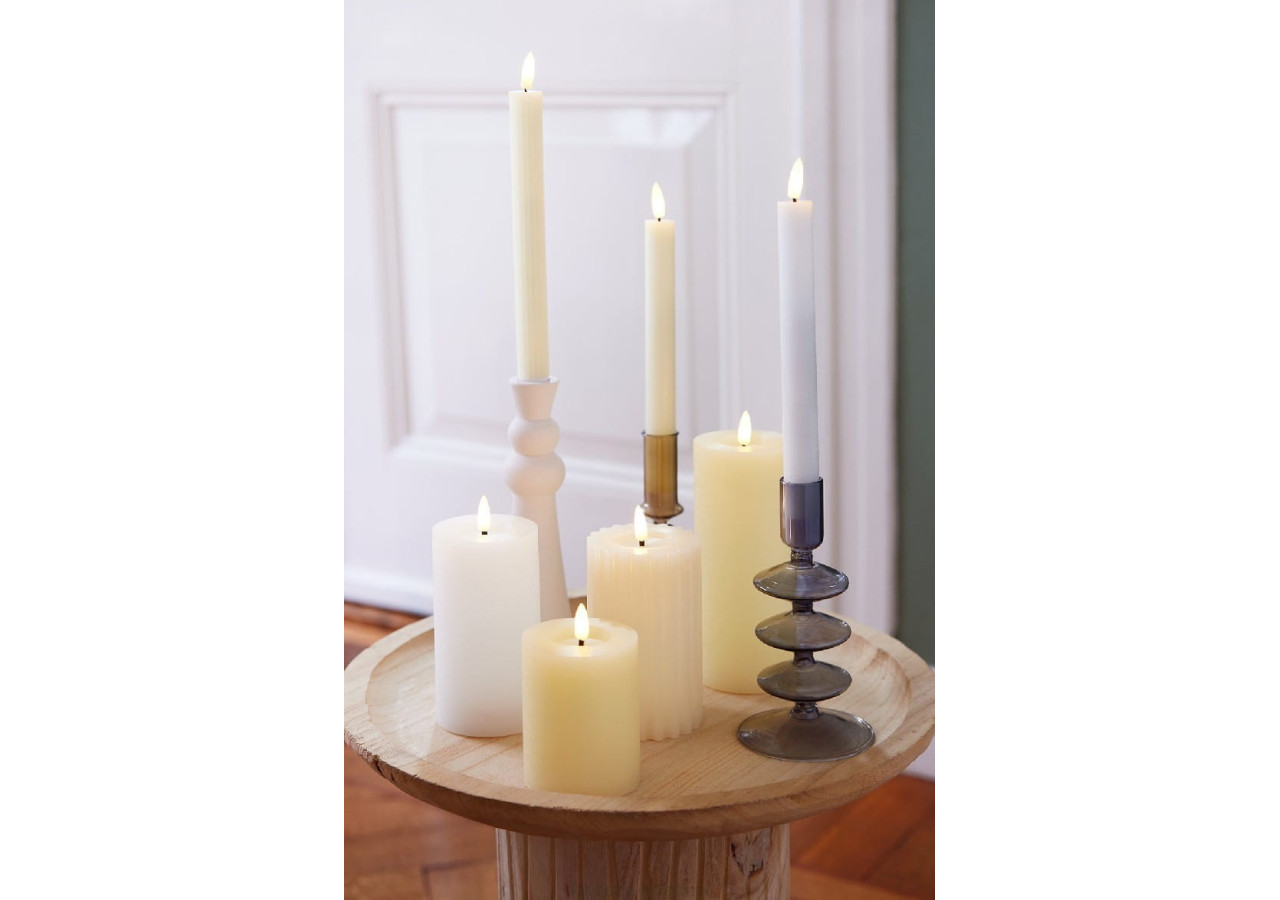Bougie LED IDALIA - 5 x 16 cm, ambiance chaleureuse - HTYT4610 - Mondex