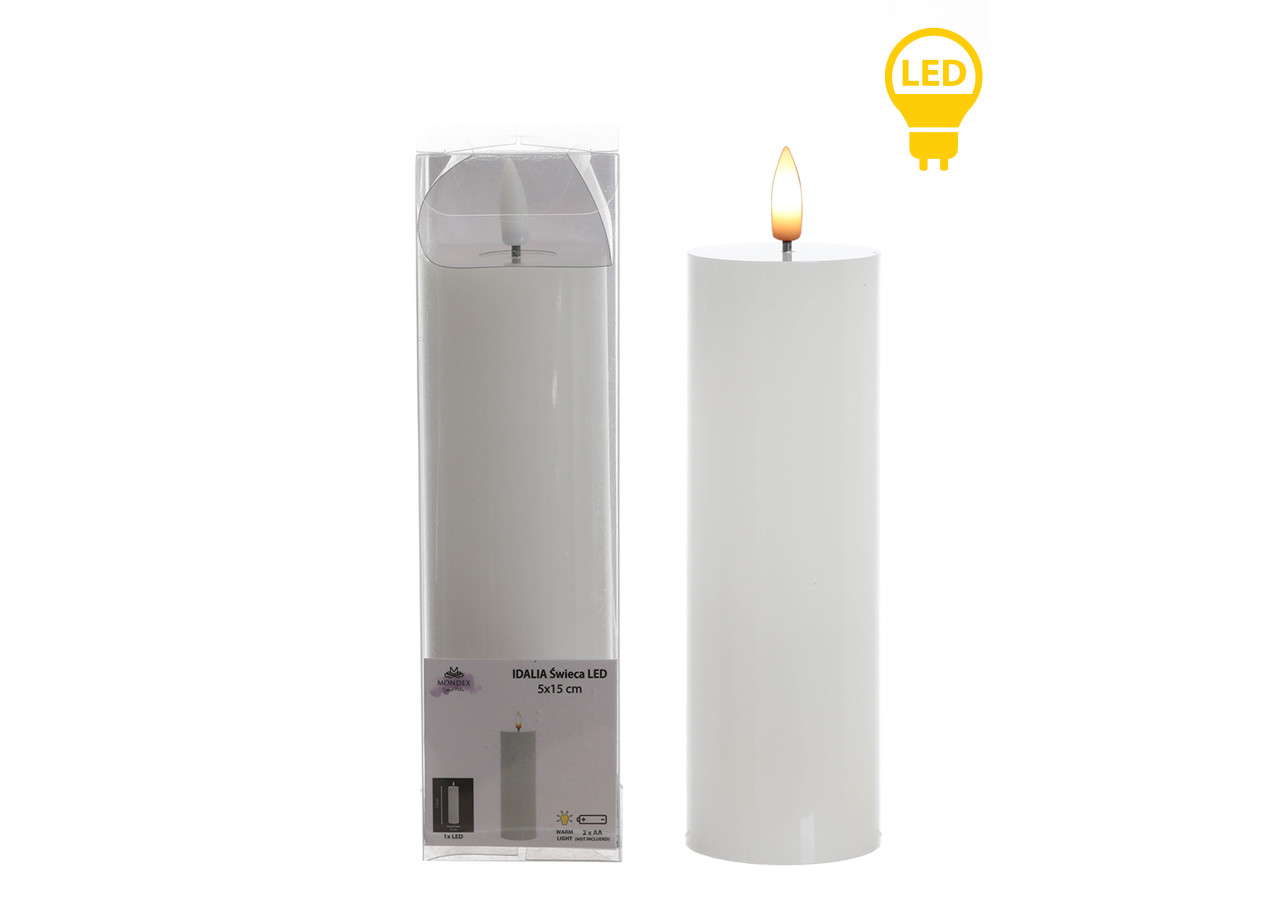 Bougie LED IDALIA - 5 x 18 cm, élégance et sécurité - HTYT4627 - Mondex