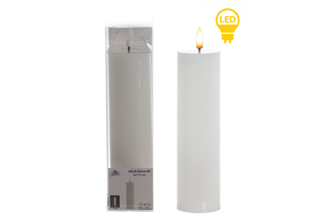 Bougie LED IDALIA - 5 x 21 cm, sécurité et fonctionnalité - HTYT4634 - Mondex