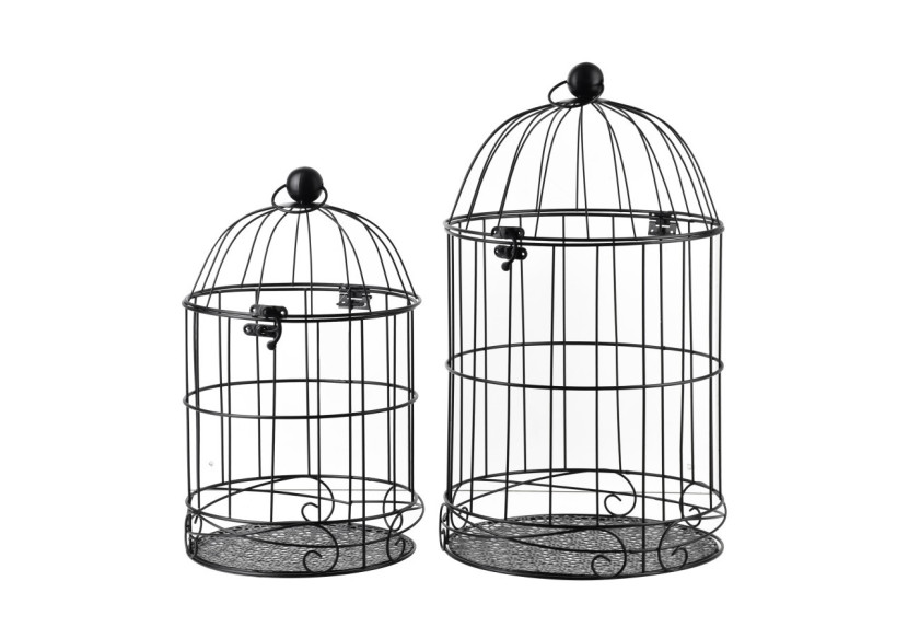 Ensemble de 2 cages décoratives MARLISE - Vintage et romantique - HTOP2579 - Mondex