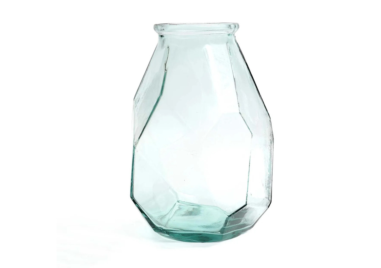 The Long Origami Vase - Blue